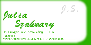 julia szakmary business card
